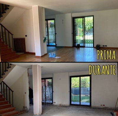 STATO DI FATTO E PROGETTO_RISTRUTTURAZIONE VILLARBASSE (TO)_STUDIO MAT_RIVOLI