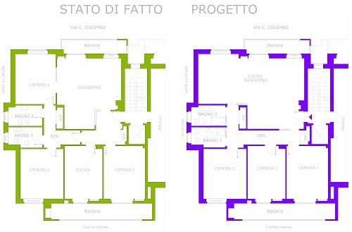STATO DI FATTO E PROGETTO_RISTRUTTURAZIONE COLLEGNO(TO)_STUDIO MAT_RIVOLI