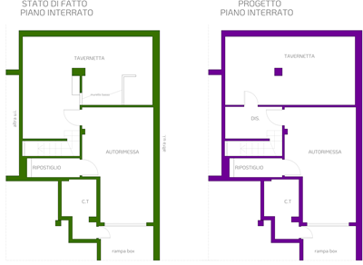 STATO DI FATTO E PROGETTO_RISTRUTTURAZIONE VILLARBASSE (TO)_STUDIO MAT_RIVOLI