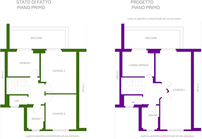 STATO DI FATTO E PROGETTO_RISTRUTTURAZIONE VILLARBASSE (TO)_STUDIO MAT_RIVOLI
